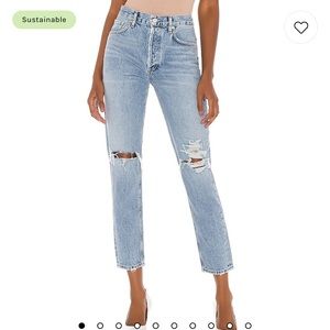 AGOLDE Jamie high rise ripped jeans in Blue